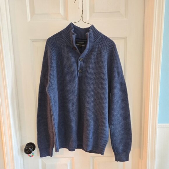 Banana Republic NWT Men's Blue Knit Wool Blend Sweater - Picture 1 of 9